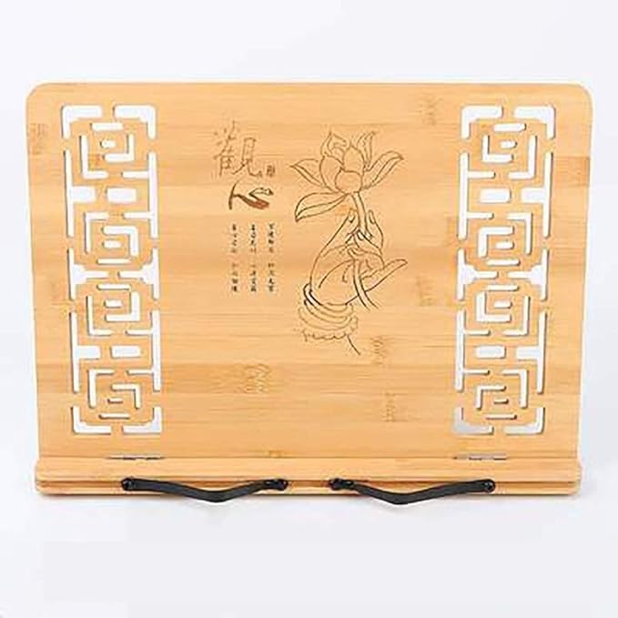 Sheet Music Stand Desktop Book Stand Foldable Book Stand Reading Frame Rest Holder Cookbook Cook Stand Desk Bookrest with Retro Hollow Bamboo and Steed Pattern (Color : #4) (#3)
