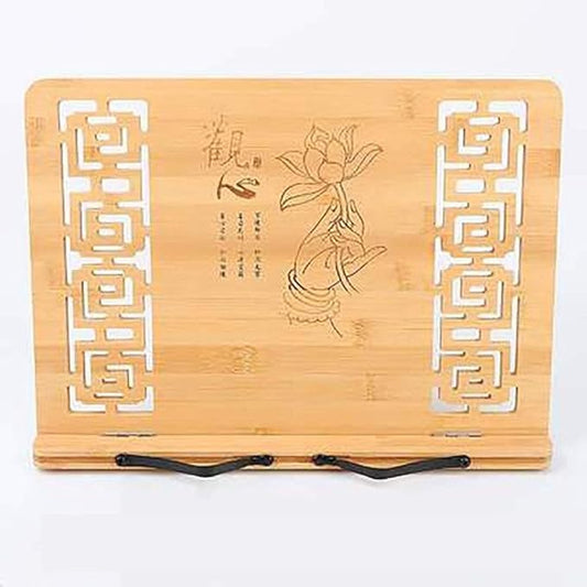 Sheet Music Stand Desktop Book Stand Foldable Book Stand Reading Frame Rest Holder Cookbook Cook Stand Desk Bookrest with Retro Hollow Bamboo and Steed Pattern (Color : #4) (#3)
