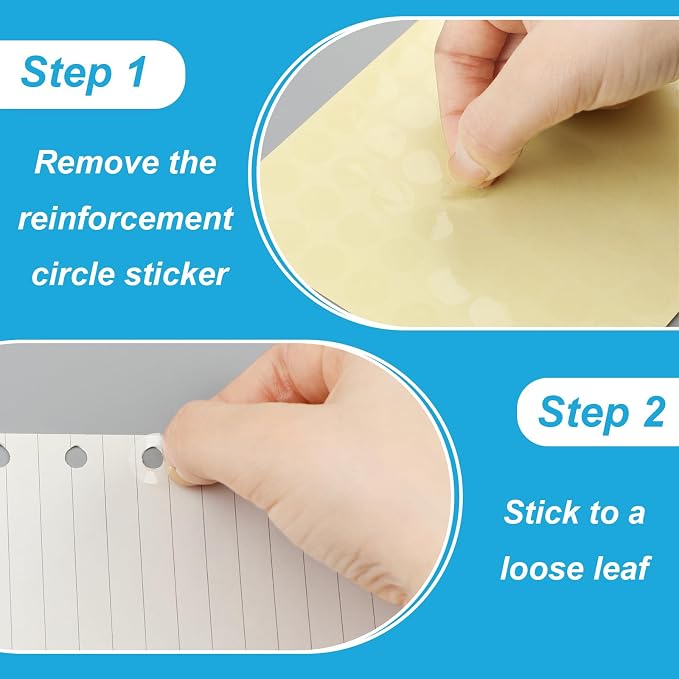 10000 Pcs Self-Adhesive Hole Reinforcement Stickers 1/4" Diameter Non-Printable Transparent Hole Punch Reinforcement Labels for Loose-Leaf Binder Papers Home Office