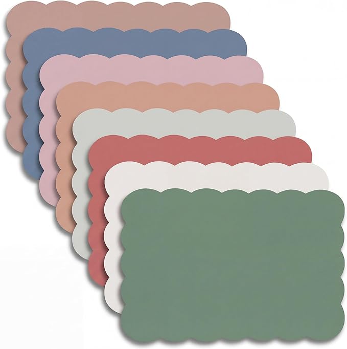 Eaasty 8 Pack Scalloped Aesthetic Sticky Notes Bulk Vintage Colors Cute Wavy Self Sticky Note Pads 3" x 5" Blank Note Pads for Back to School Office Supplies Graduation Teacher 240 Sheets