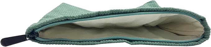 GUTGNK Corduroy Ladies Cosmetic Bag, Large Capacity Canvas Cosmetic Bag Travel Toiletry Bag Accessories Organizer, Grass Green
