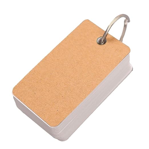 Thicken Blank Flashcards Portable Index Cards with Ring for Studying Message Note Business Card