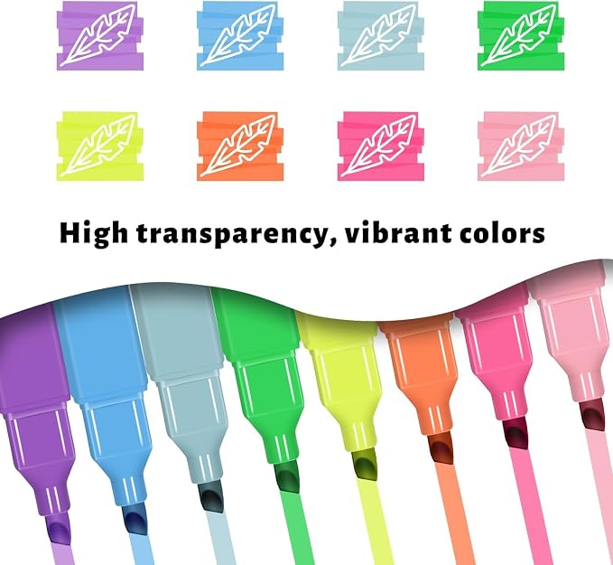 Highlighters Assorted Color,Bright Color Dry Fast,Chisel Tip,8Pcs | long lasting ,Aesthetic,cute bright colol,high quality for bible study,books,journal,writing,school office