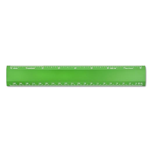 Alumicolor Aluminum Desk Ruler, 8IN, Green