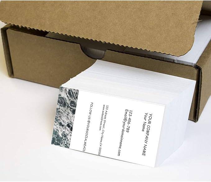 Customizable Printed Business Stock Cards -Single and Double-sided Color Printing - 3.5" x 2" - 100% Recycled Content (500/200 PCS) Premium Double-sided Print