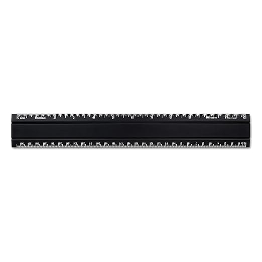 Alumicolor Aluminum Office Ruler, 12IN, Black