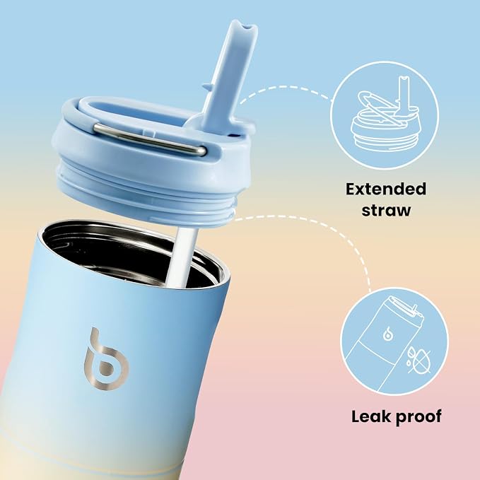 BOTTLE BOTTLE Insulated Water Bottle 24oz with Straw Lid and Handle Sports | for Travel Gym school,Stainless Steel Water Bottles,Double-Wall,Vacuum Metal,Leak Proof,BPA-Free
