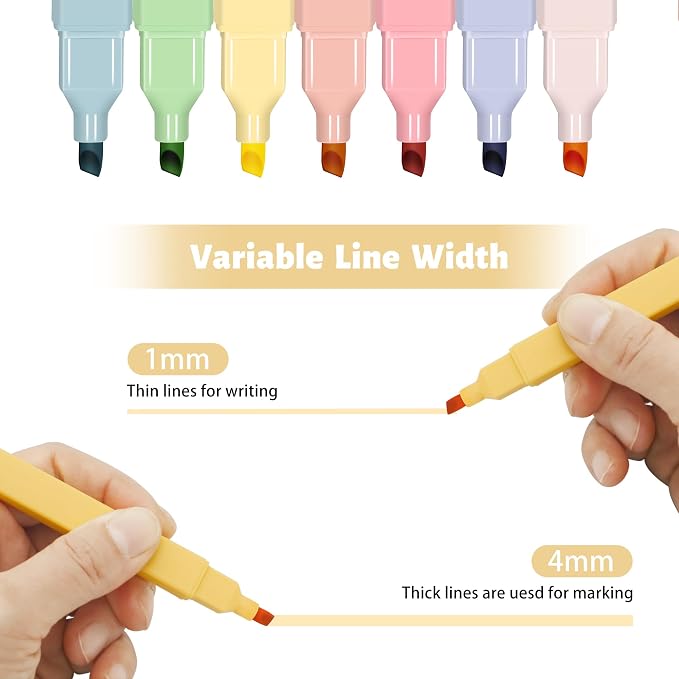 Piochoo Highlighters,20Pcs Highlighters Assorted Colors,Chisel Tip Bible Pens,Pastel Markers for Journaling Planner Notes Graduation Gifts