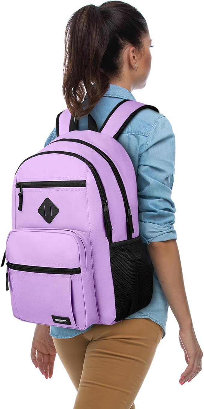 BIKROD Backpack for Girls Women, School Backpack for Teen Boys, Lightweight Casual High School Bookbag, Daily-use Travel Laptop Backpack Fits 15.6 Inch Notebook