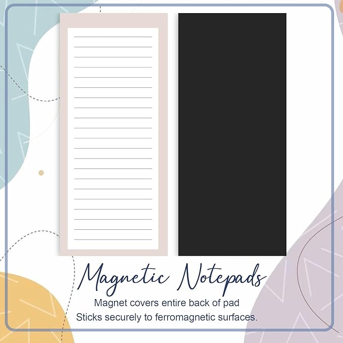 AZUREAL 7P Magnetic Notepads for Refrigerator, 30 Pages/Book Grocery List Magnet Pad for Fridge, Design Magnetic List Pad for Fridge, Grocery List Notepad, List, To-Do Memos