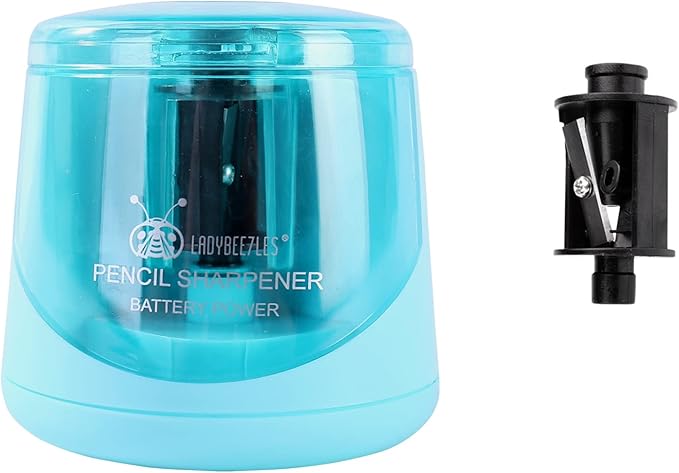 AA Battery Power Electric Pencil Sharpener, Portable &Automatic Sharpening, a Replacement Blade Contained, Powerful and Durable Fast-Sharpening,Battery not Included