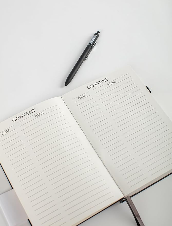 Thick Bullet Notebook with 366 Numbered Pages, A5 Dotted Notebook for Writing with 100GSM Dot Grid Paper, Hardcover Leather Notebooks for Women Men School Note Taking Office Work Diary, 5.7"x8.3",Wood