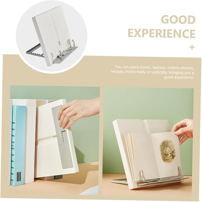 jojofuny Reading Rack Book Stand Adjustable Tilt Portable Music Score Holder Book Support Household Reading Stand