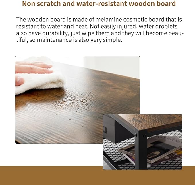 Office Desk Shelf Organizer, Wood Desktop Bookshelf Supplies Storage Rack, Shelf for Top of Desk and Dresser and Cubicle Decor Aesthetic Bookshelf (Brown, Small 12.9" Lx6.3 Wx10.2 H)