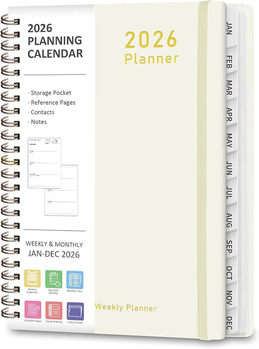 2026 Planner, Weekly and Monthly Calendar Academic Planner, Jan 2026 - Dec 2026, Planning Agenda Book for Desk Accessories and School Supplies - Letter Size(8.5'' x 11'')
