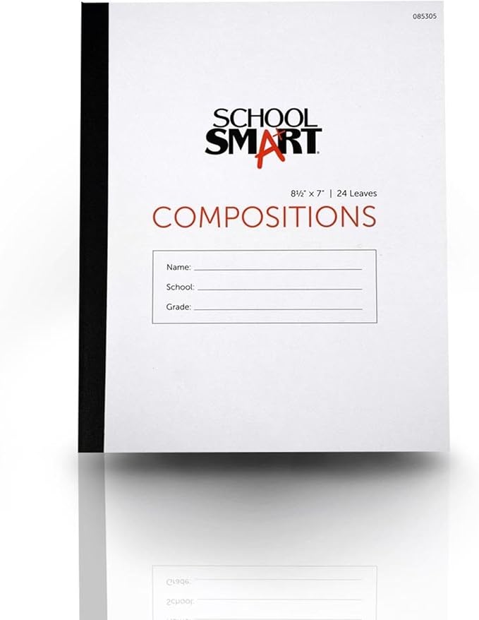 Roaring Spring School Smart Stitched Cover Composition Book - 8.5 x 7 Inches - 24 Sheets No Margin, Manila, 1 Count (Pack of 1)