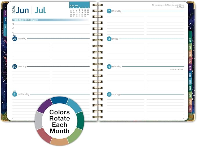 HARDCOVER Academic Year 2026-2027 Planner: 14 Months (May 2026 Through June 2027) 8.5"x 11" Daily Weekly Monthly Planner Yearly Agenda. Bookmark, Pocket Folder and Sticky Note Set (Black Tree Seasons)