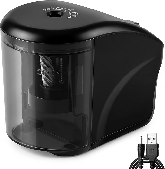 Electric Pencil Sharpener,Mini Automatic Pencil Sharpener.Suitable for No. 2/Colored Pencils (6-8 mm),Applicable to School/Classroom/Office/Home