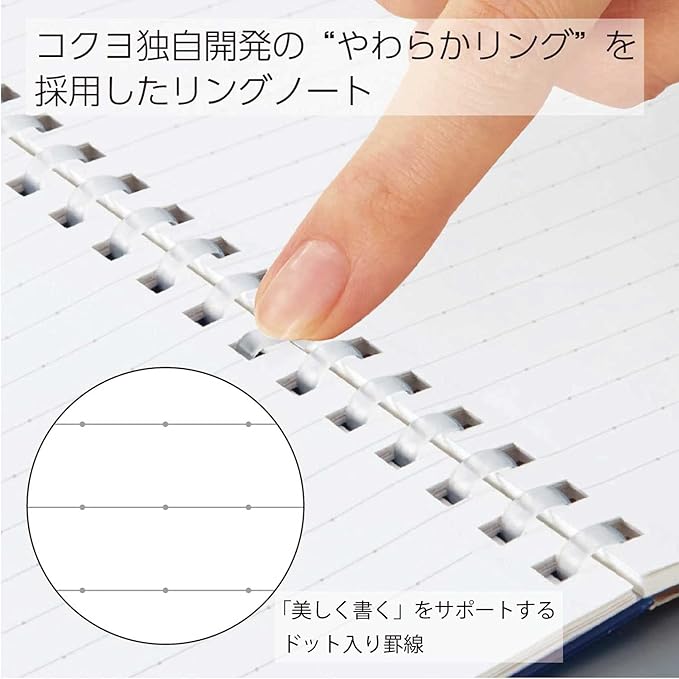 KOKUYO Spiral Lined Notebook, 8.3'' x 5.8'' Pastel Journal A5 Soft Ring Notebooks with Dot 6 mm Ruled, 80 Sheets, Orange 1 Subject Notebook, Note Taking for School. Japan Import (SU-SV338BT-YR)
