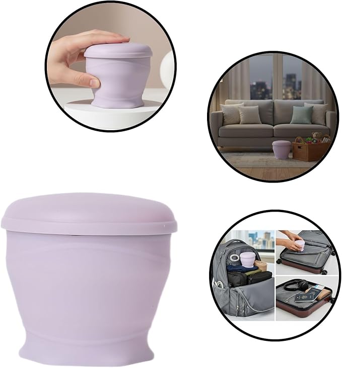 Foldable Silicone Cup for Travel Outdoor Camping Reusable foldable Mug with Lid and Lanyard