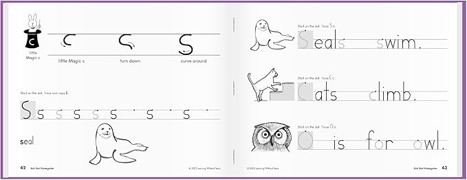 Learning Without Tears, Kick Start Kindergarten, Age 4+, Pre-K and TK, Student Workbook, Handwriting Practice, Writing Book, School & Home, Language Arts, Tutoring