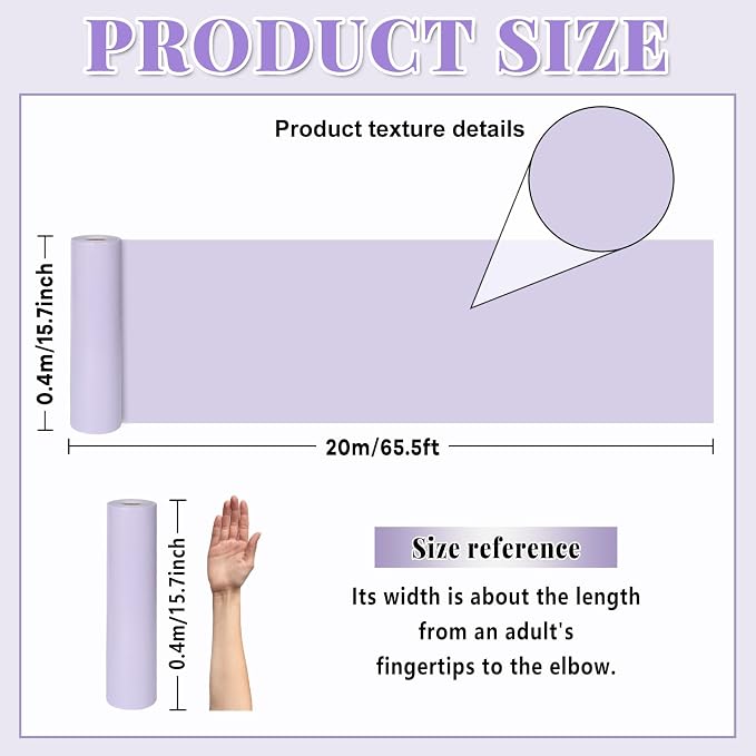 Lavender Purple Bulletin Board Roll Non-Woven Fabric Poster 15.7" x65.6ft
