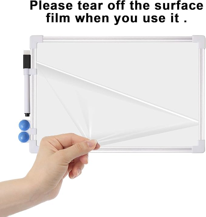Small Dry Erase Whiteboard 8.5" x 11", Double Sided Aluminum Frame Magnetic White Board, Handheld Whiteboard with Marker and Magnets, Mini White Board for School, Home, Office