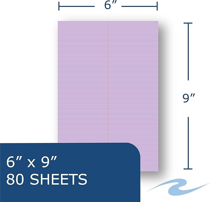 ROARING SPRING Enviroshades Colored Steno Books, 4 Pack of Memo Pads, Recycled Orchid Paper, 6" x 9", 80 Sheets, Gregg Ruled, Perforated, Wirebound, Heavy Chipboard Back