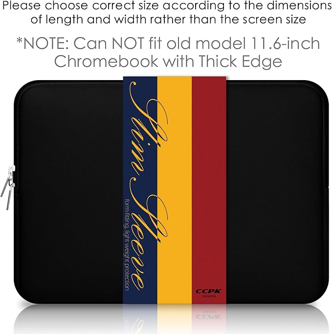 CCPK 11.6 inch Laptop Case Compatible with 12 inch MacBook Air 11 inch ASUS Vivobook Go Lenovo 100e Gen 4 Acer Gateway Chromebook 311 Computer Accessories Bag Sleeve Cover Carrying Case 11 inch, Black