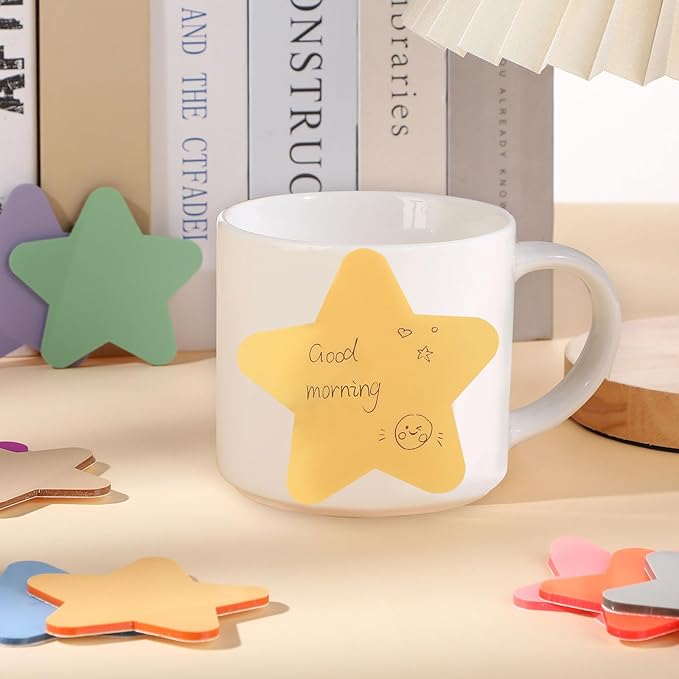 Jetec 900 Sheets Transparent Sticky Notes 18 Translucent Sticky Notes Clear See Through Memo Pad Colorful Self Adhesive Notepads for Notebook Bible Vision Board Office School(Star,Fresh Color)