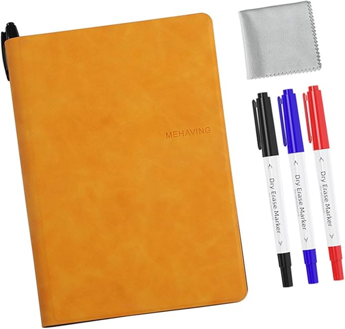 Double-Side Magnetic Whiteboard Notebook with Erasable Marker Portable Writing Board for Office Meeting Writing Drawing Erasable Notebook