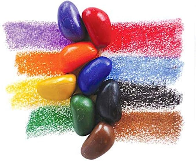 Crayon Rocks, Crayons in a Rock Shape, 32 Count, Tripod Grip Made for Handwriting Development in Kids and Toddlers, Fun & Educational, Creative Activity, Comes in a Muslin Bag - 32 Colors