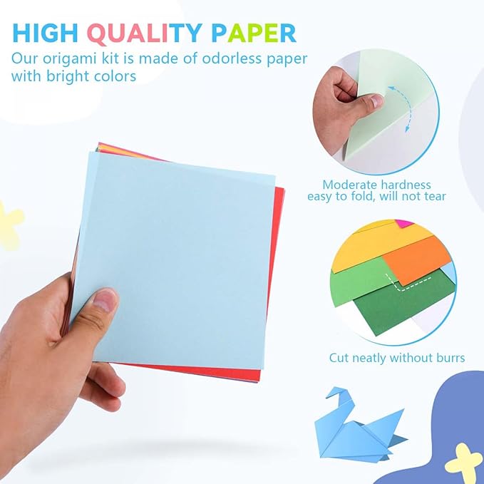 SenseYo 1500 Sheets Origami Paper Kit for Easy Fold Paper Beginner, 20 Colors 4 Inch x 4 Inch