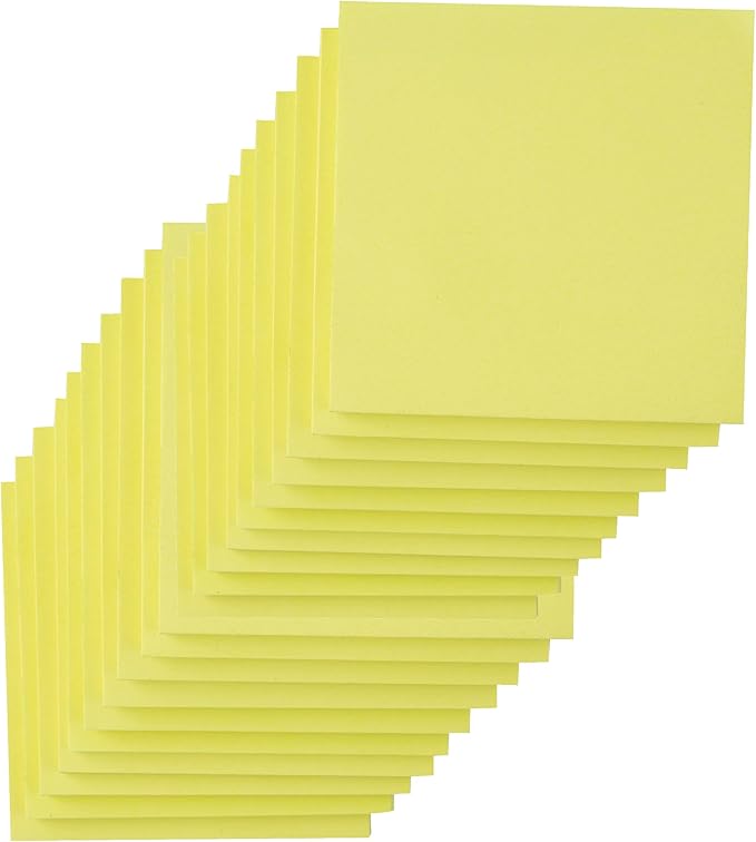 (20 Pads) Sticky Notes 3x3 Inches, Yellow Colors Self-Stick Pads, Easy to Post for Home, Office, Notebook