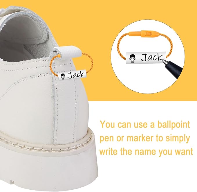 Beautyflier 30 PCS Waterproof Shoe Name Tags, Daycare Labels, Personalized Water Bottles Labels, Custom Labels for School Bags Shoes Clothing Distinguish Children's Items (Style 1)