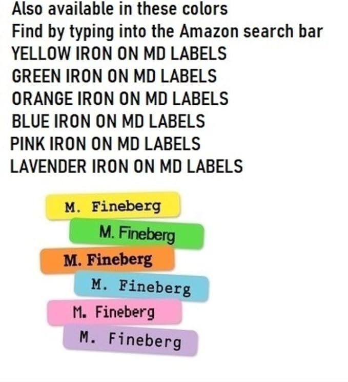 150 pc Iron On Name Tags for Clothing, 2" x 3/8", Washable, PreCut | Available in Black, Red, Green and Blue Ink