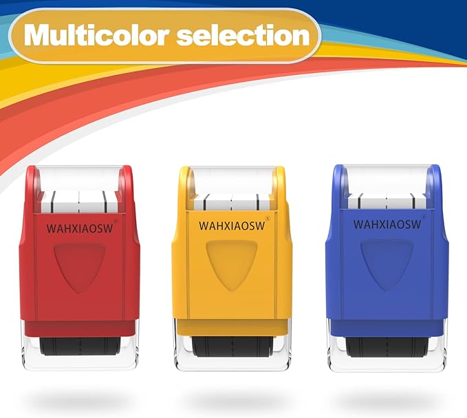 Handwriting Lines Stamp Roller Self-Inking Line Rolling Stamps Handwriting Practice Tool for Teachers Kids Kindergarten (Yellow)