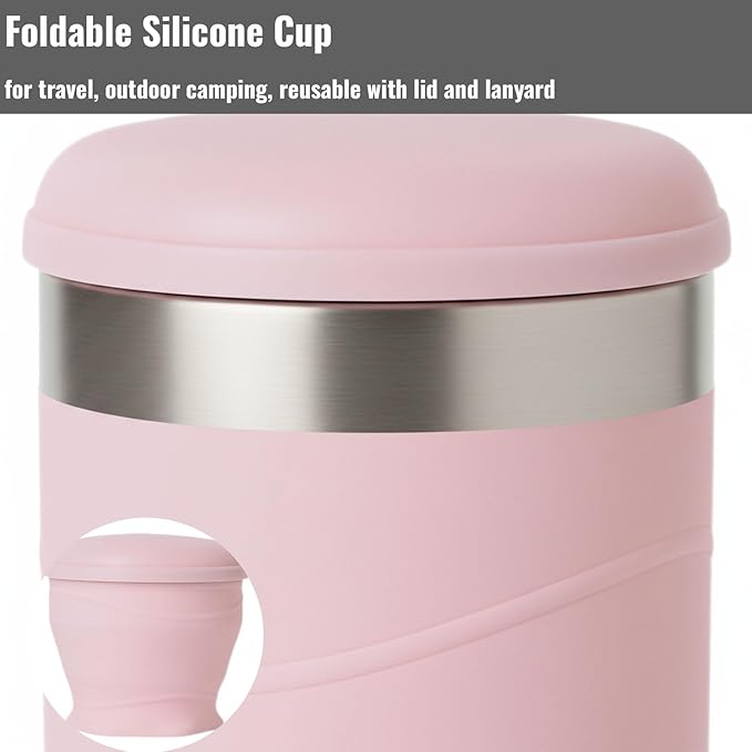 Foldable Silicone Cup Reusable foldable Travel Mug Compact Portable Camping Cup for Outdoor Enthusiasts and Travelers