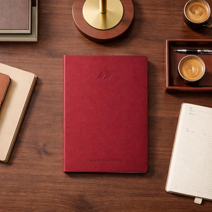 Nextnoid Hardcover Lined Notebook Journal - 120 GSM Thick Paper, Medium A5-160 Pages - Perfect For Writing, Journaling and Note-Taking (Burgundy, Ruled)