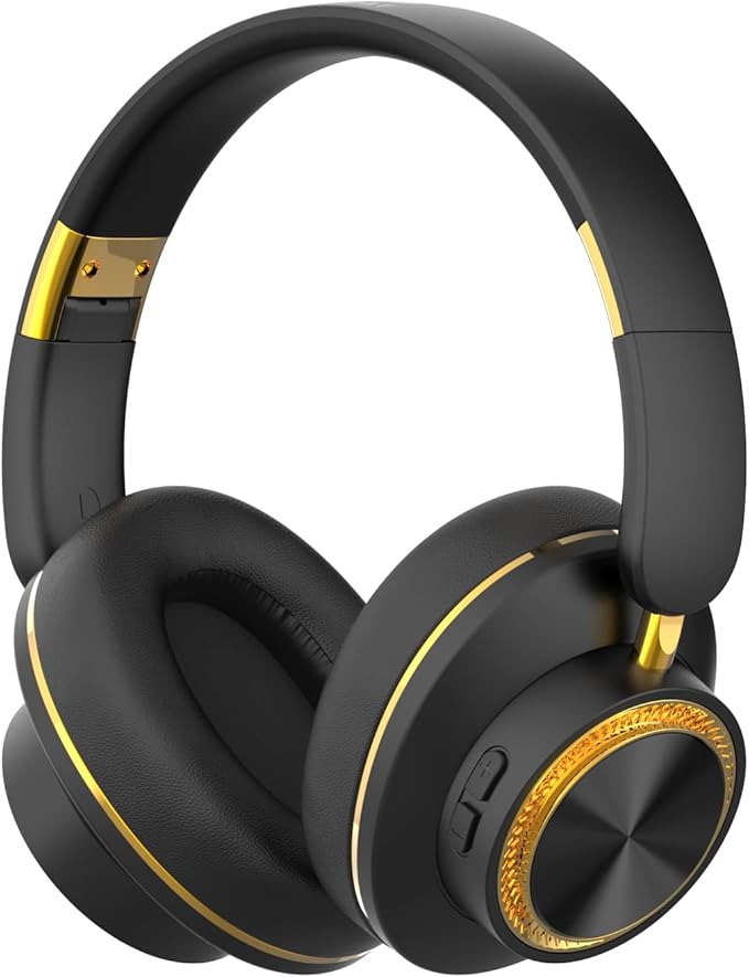 H8 BT 5.4 Over-Ear Wireless Headphones,ANC Noise Cancelling,120H Playtime,Deep Bass,High-Protein Ear Pads,Foldable 1.5m 3.5mm AUX Cable for Driving,Office,Travel,Online Class(Black)