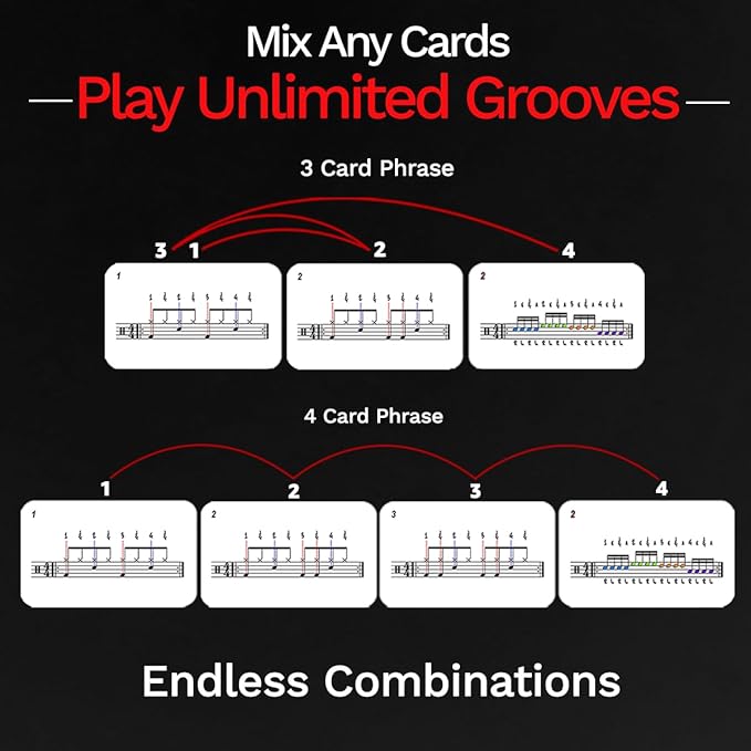Drummer Flashcard & Video System – Learn Drum Beats, Fills & Stick Control Faster Than a Book | 60 Color-Coded Cards + Video Demonstrations + Audio Loops | Beginner to Intermediate