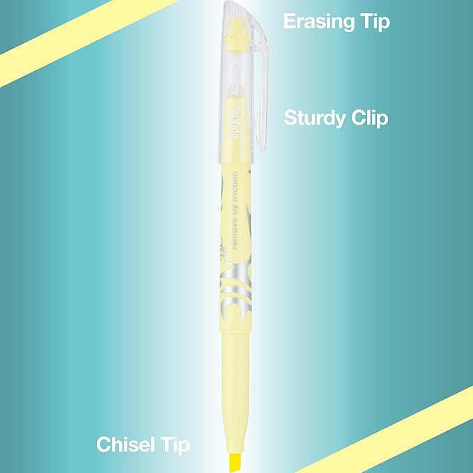 PILOT FriXion Light Pastel Collection Erasable Highlighters, Chisel Tip, Assorted Color Inks, 5-Pack (46543)