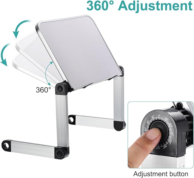 PATIKIL Adjustable Book Stand for Reading, Book Holder with Page Clips Adjustable Angle for Laptop Book Magazine Tablet, White