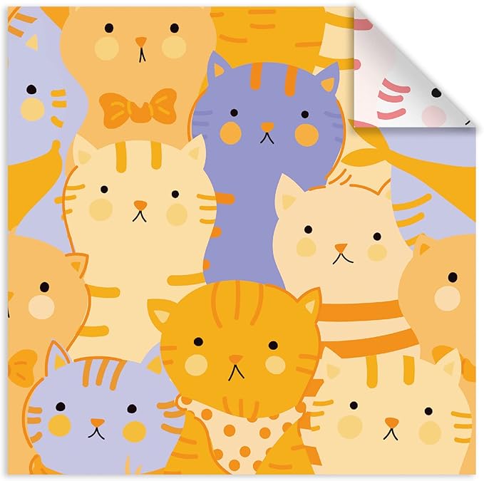Origami Paper 6x6 Double Sided 50 Sheets 10 Colors origami kit Japanese Chiyo Square Craft Kits Easy Fold Arts Crafts DIY Handwork Cat Family