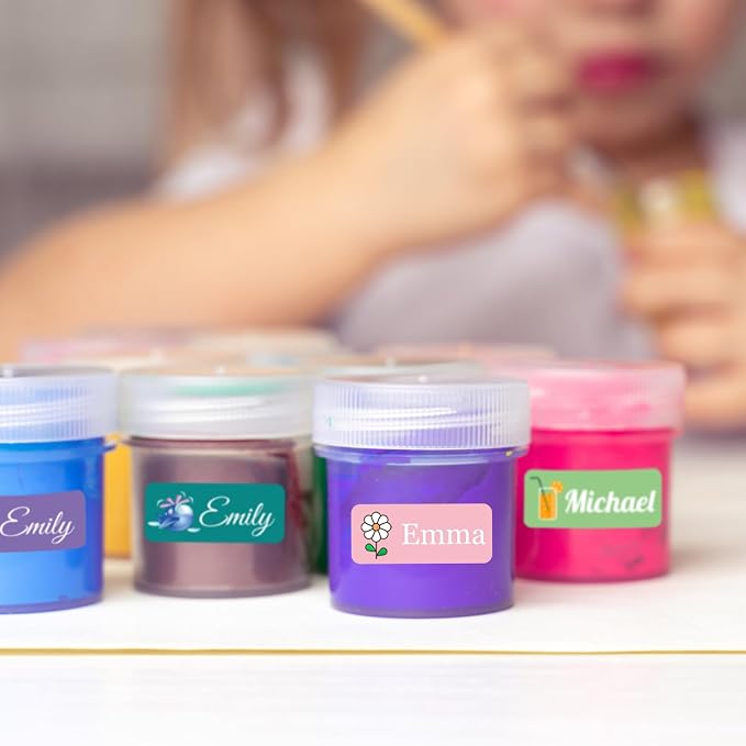 Personalized Name Labels for School Supplies 100 Pcs Custom Waterproof Name Stickers Customized Daycare Water Bottles Pencil Labels,1.2"x 0.5"