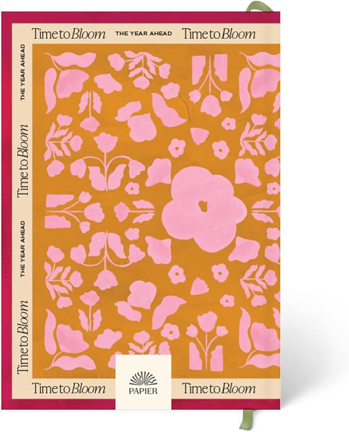 Papier Time to Bloom Daily Planner - Hardcover Vintage Design | Undated 16-Week Goal Planner | Track Habits, Thoughts, To-Dos & Priorities | Beautiful Motivational Gift