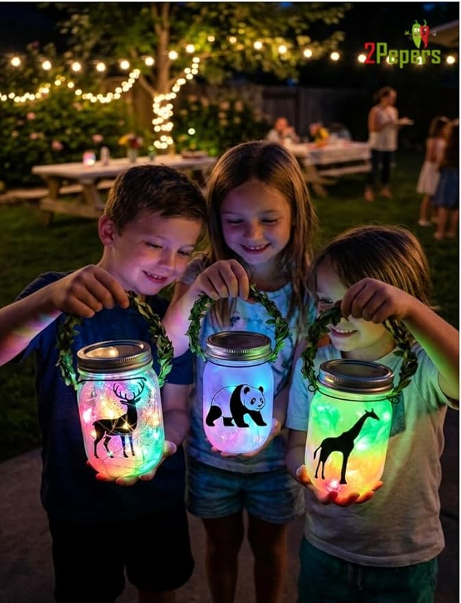 2Pepers DIY Zoo Animal Toy Night Light Art and Craft Kit for Kids Ages 3-12 Years, Animal Gift for Boys & Girls Birthday Present, Safari STEM Project Set, Jungle Sensory Bin Bedroom Decor Activity