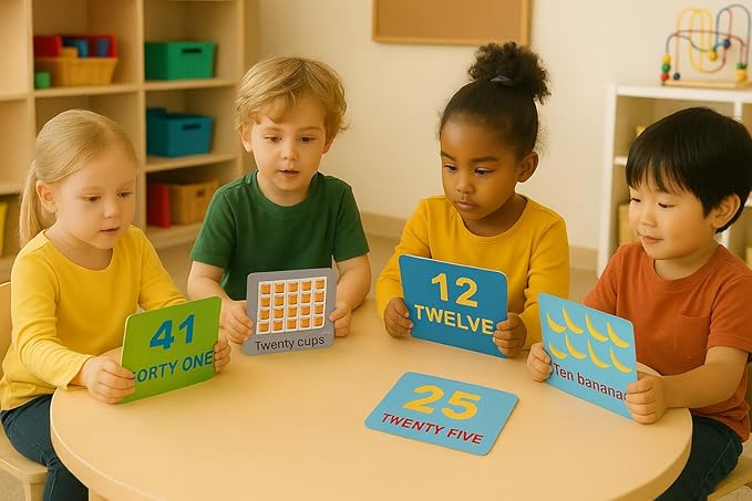 Number Flash Cards for Toddlers - Toddler Math Flash Cards - Learn Counting Flashcards Numbers 1–50 -Help Kids Count Games | Kids Toys Numbers Match for Preschoolers Kindergarten 2-6