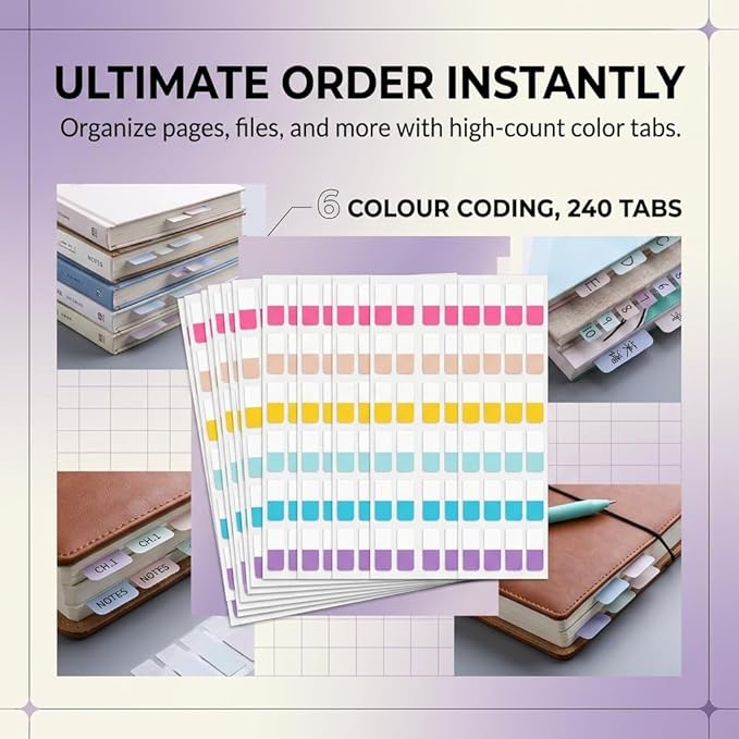 420Pcs Sticky Tabs for Annotating Books, Transparent Page Markers & Flags, Clear Index Note Stickers for Bible, Notebooks & Reading, Small Mini Pop Up Tab Set, Paper Annotation Notes Flag Sticker