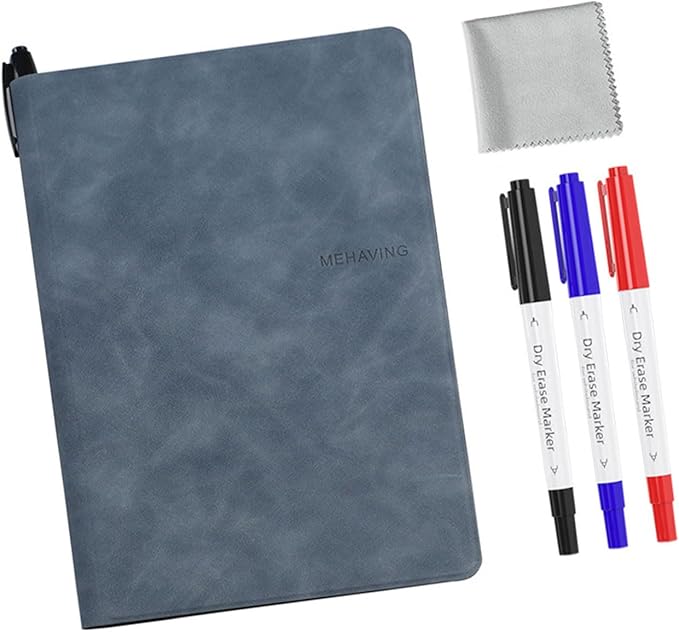 Double-Side Magnetic Whiteboard Notebook with Erasable Marker Portable Writing Board for Office Meeting Writing Drawing Erasable Notebook